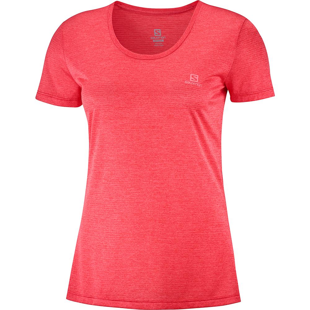 T-Shirts Salomon Femme Rouge Orange - Salomon AGILE SS W - France (7348-YKXSF)